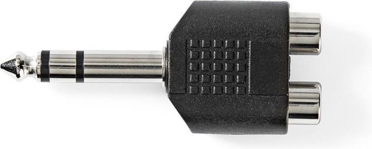 Nedis - Nedis CAGP23945BK Stereo Audioadapter 6,35 Mm Male - 2x Rca Female 10 Stuks Zwart - 30 Dagen Niet Goed Geld Terug