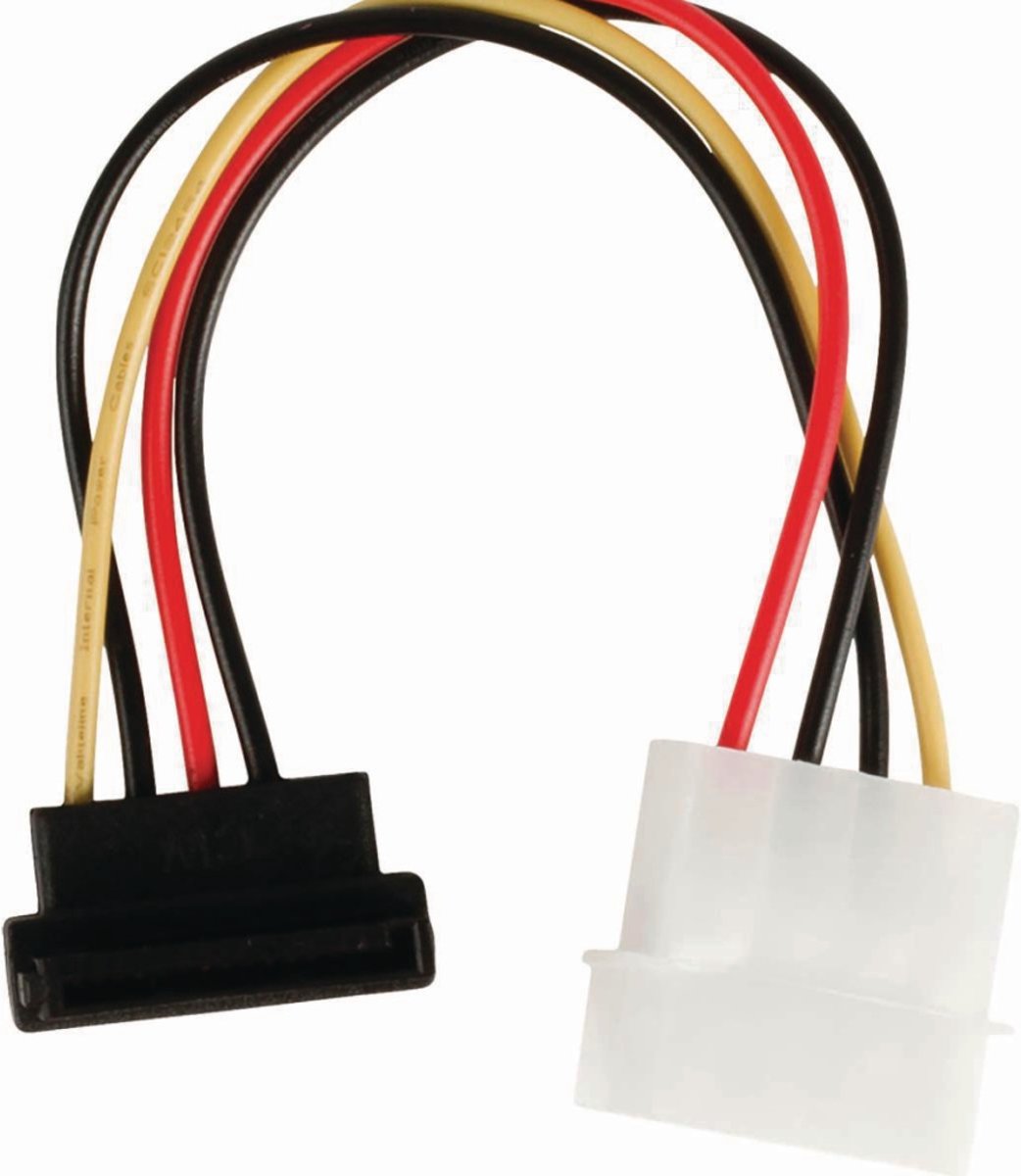 Nedis - Nedis CCGP73505VA015 Interne Voedingskabel Molex Male - Sata 7-pins Female 90° Gehoekt 0,15 M Diverse - 30 Dagen Niet Goed Geld Terug