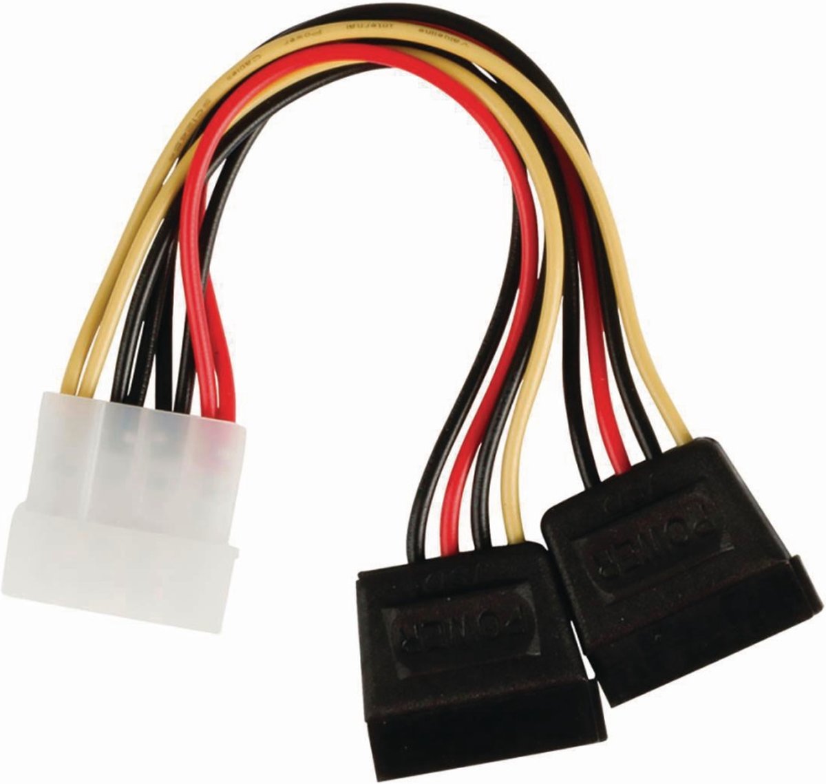 Nedis - Nedis CCGP73520VA015 Interne Voedingskabel Molex Male - 2x Sata 15-pins Female 0,15 M Diverse - 30 Dagen Niet Goed Geld Terug