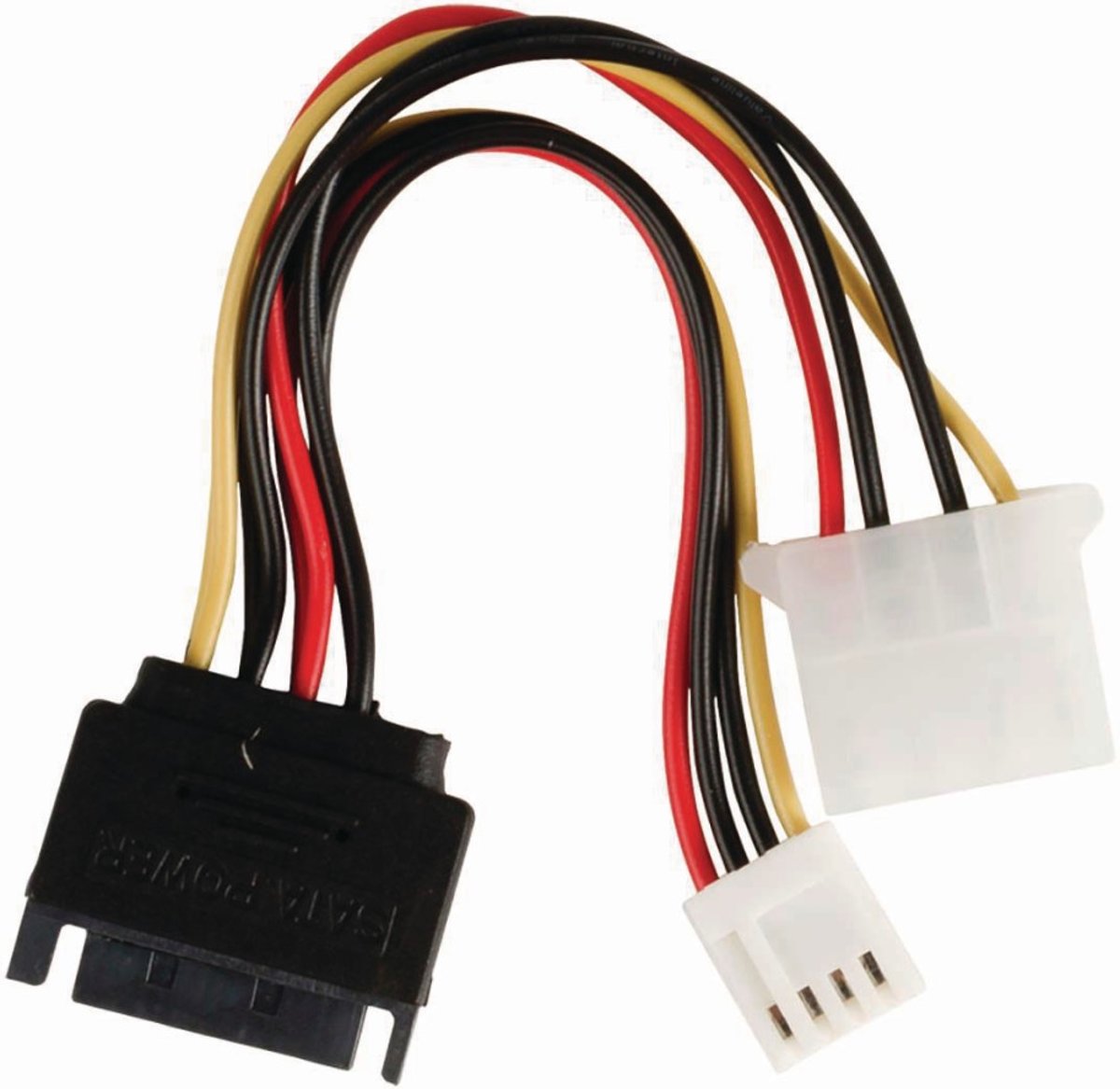 Nedis - Nedis CCGP73550VA015 Interne Voedingskabel Sata 15-pins Male - Molex Female + Fdd Female 0,15 M Diverse - 30 Dagen Niet Goed Geld Terug