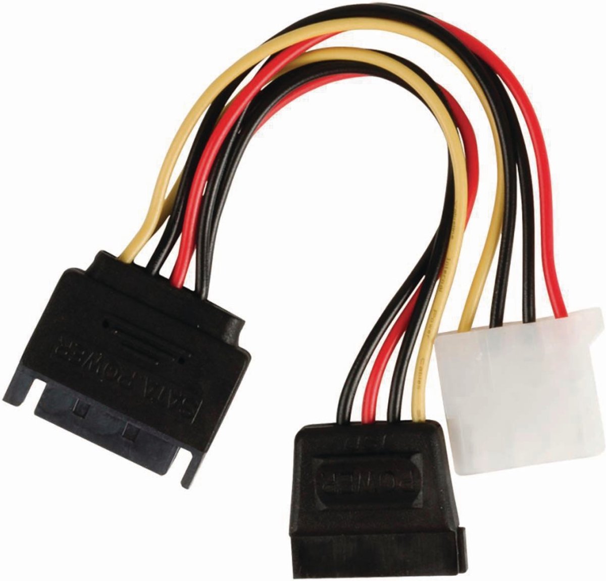 Nedis - Nedis CCGP73555VA015 Interne Voedingskabel Sata 15-pins Male - Sata 15-pins Female + Molex Female 0,15 M Diverse - 30 Dagen Niet Goed Geld Terug