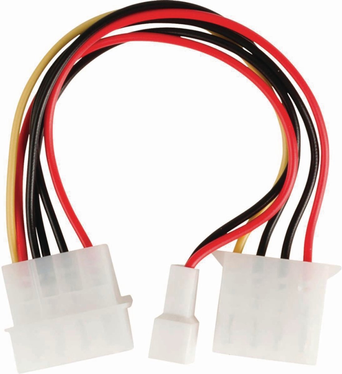 Nedis - Nedis CCGP74030VA015 Interne Voedingskabel Molex Male - Molex Female + 3-pins Ventilatorvermogen 0,15 M Diverse - 30 Dagen Niet Goed Geld Terug