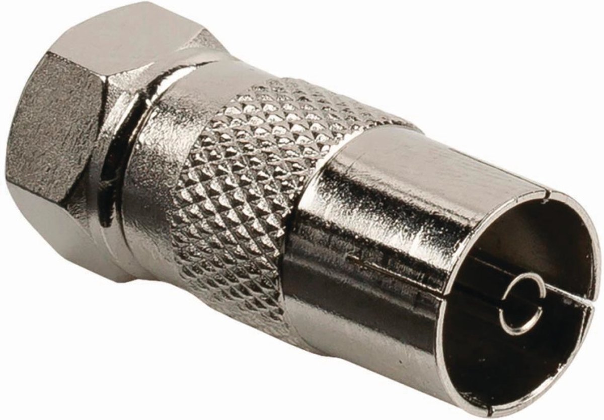 Nedis - Nedis CSGB41952ME Satelliet- En Antenne-adapter F Female - Coax Female Metaal - 30 Dagen Niet Goed Geld Terug