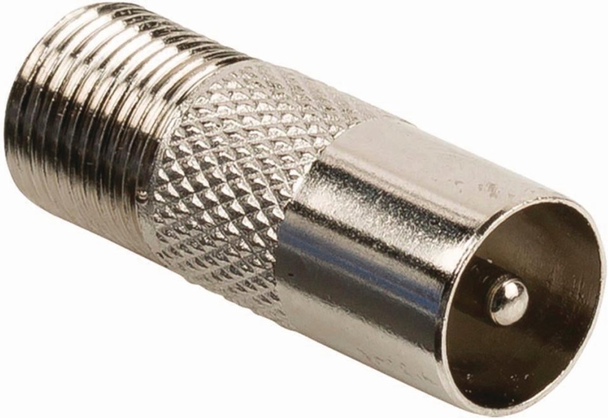 Nedis - Nedis CSGB41954ME Satelliet- En Antenne-adapter Coax Male - F Female Metaal - 30 Dagen Niet Goed Geld Terug