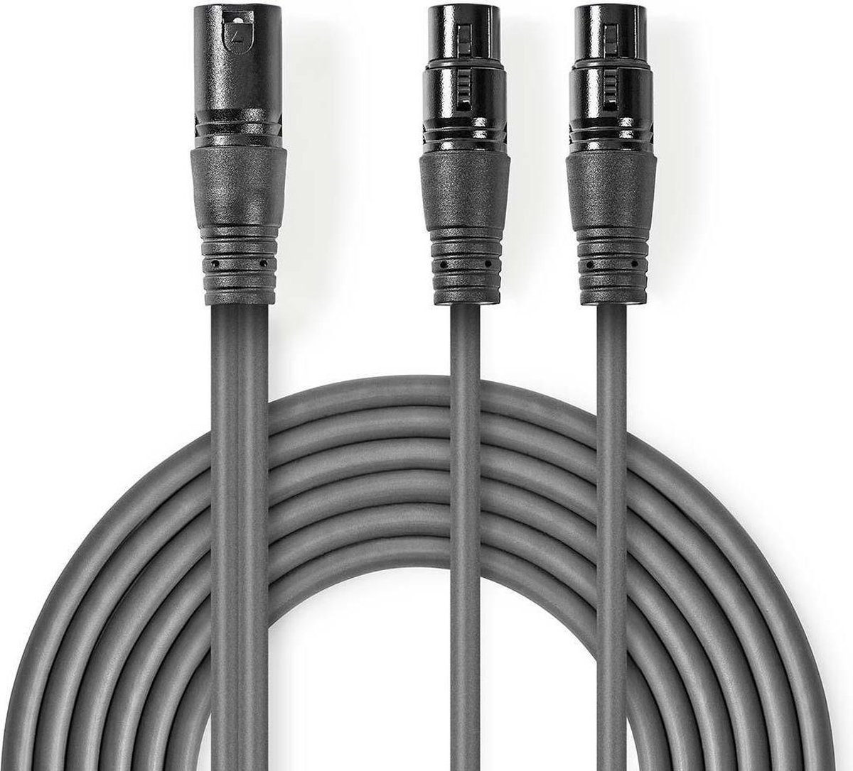 Nedis 1x XLR (m) - 2x XLR (v) audiokabel - 1,5 meter