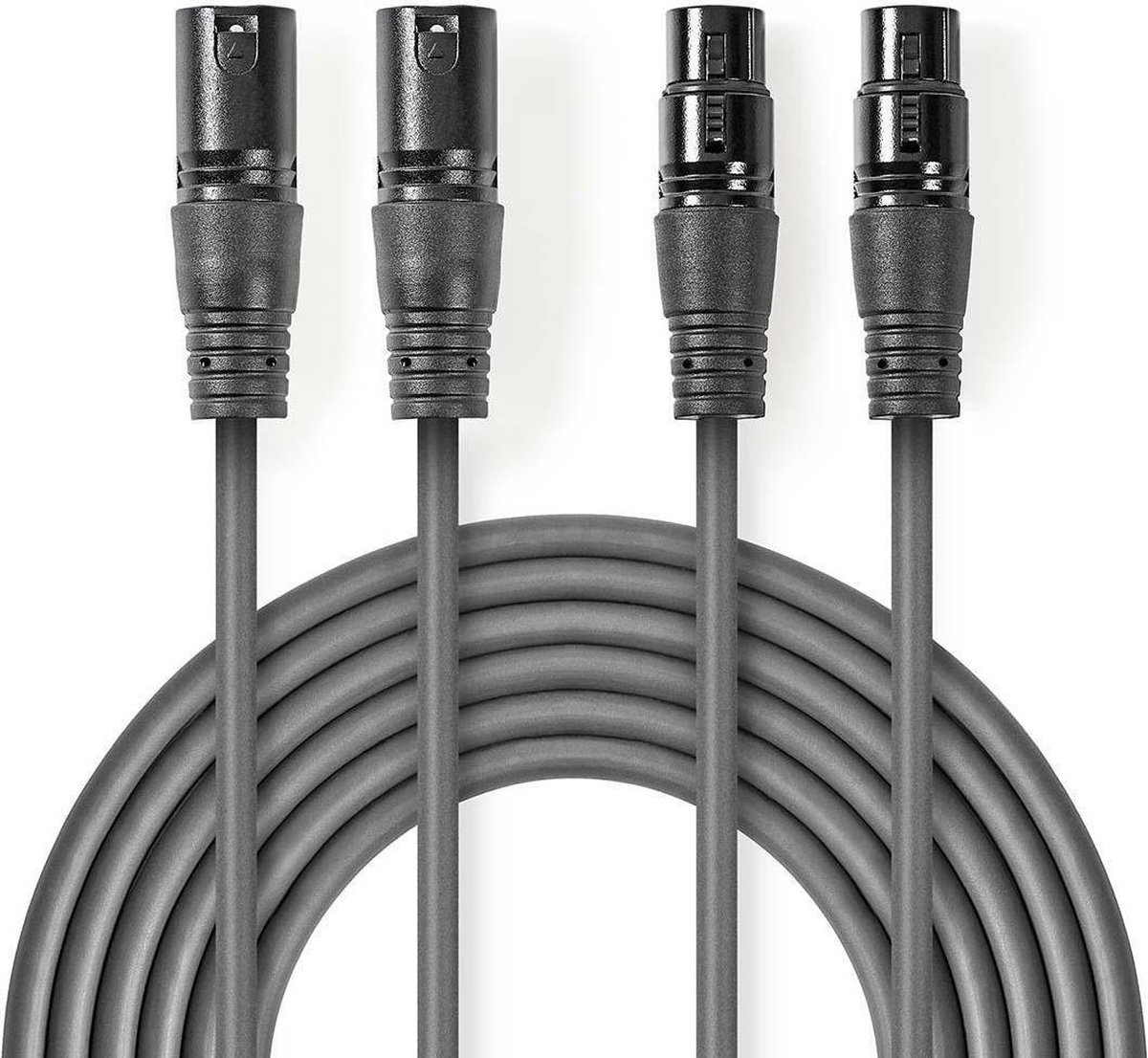 Nedis 2x XLR (m) - 2x XLR (v) audiokabel - 0,50 meter