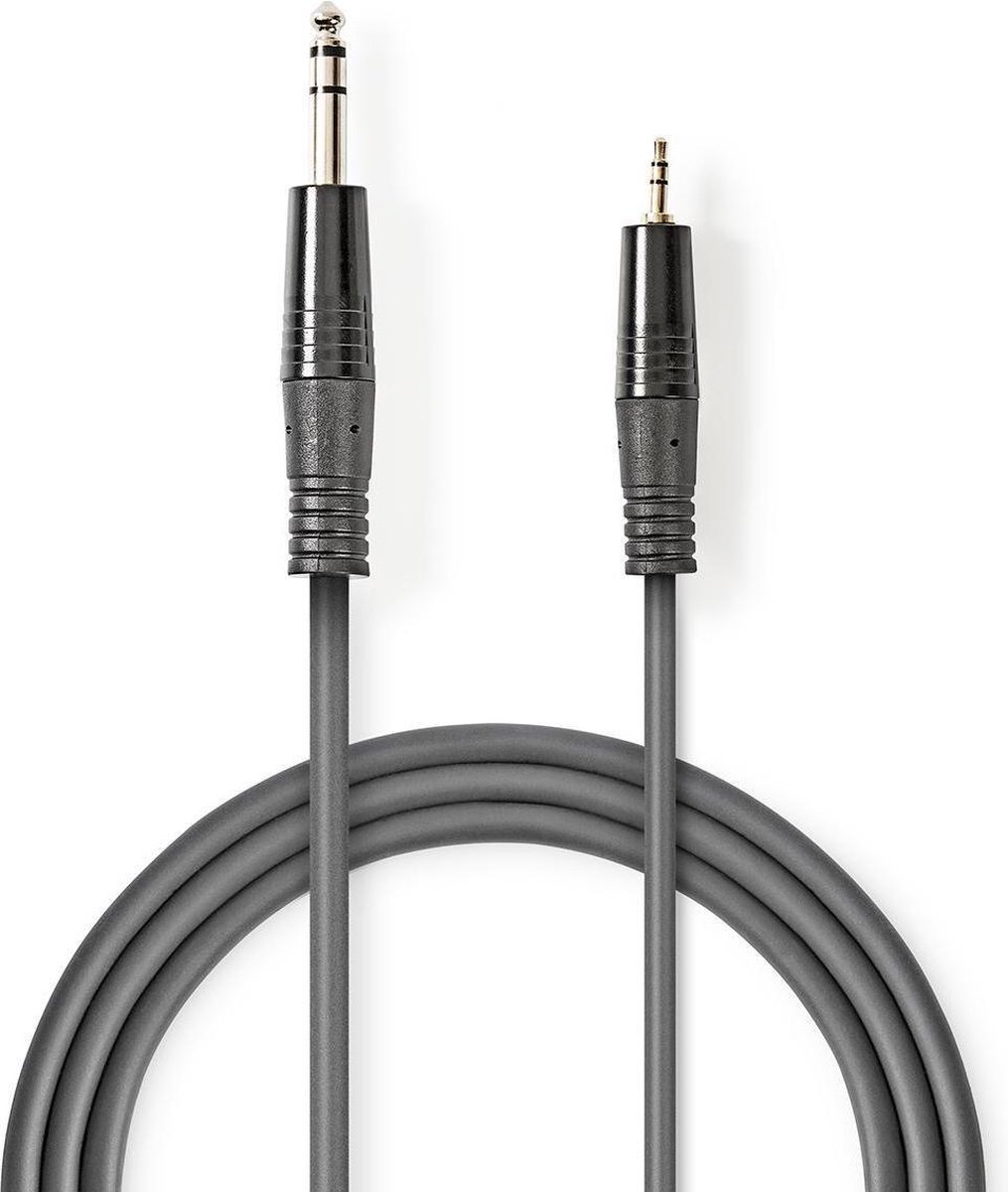 Nedis 6,35mm Jack - 3,5mm Jack stereo audio kabel - 1,5 meter