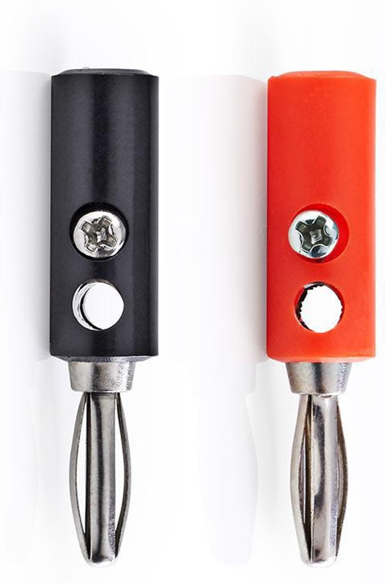 Nedis Banaan connector set voor luidsprekerkabel tot 4 mm / 2x rood + 2x zwart