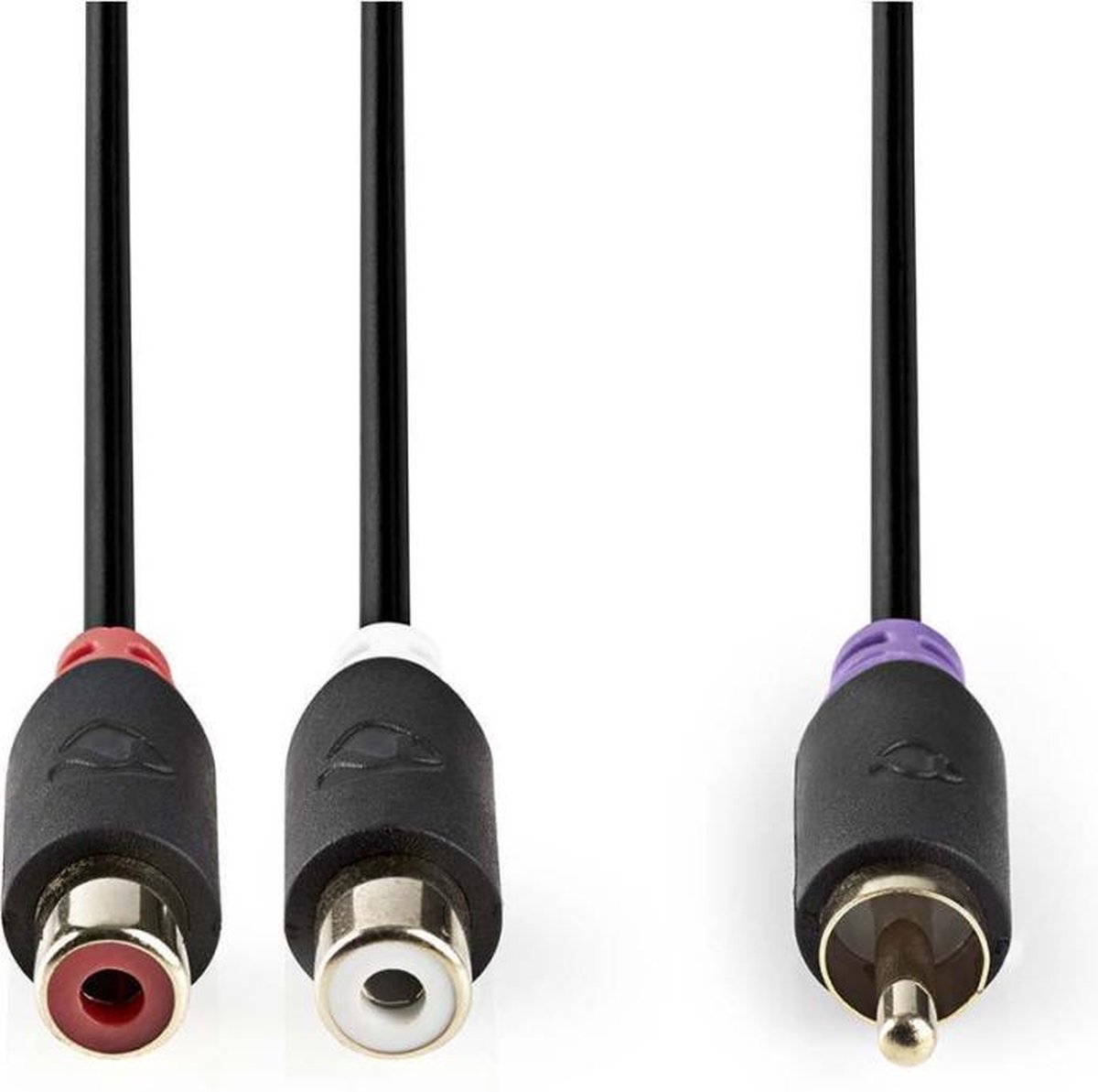 Nedis CABP24010AT02 Subwooferkabel Rca Male - 2x Rca Female 0,2 M Antraciet