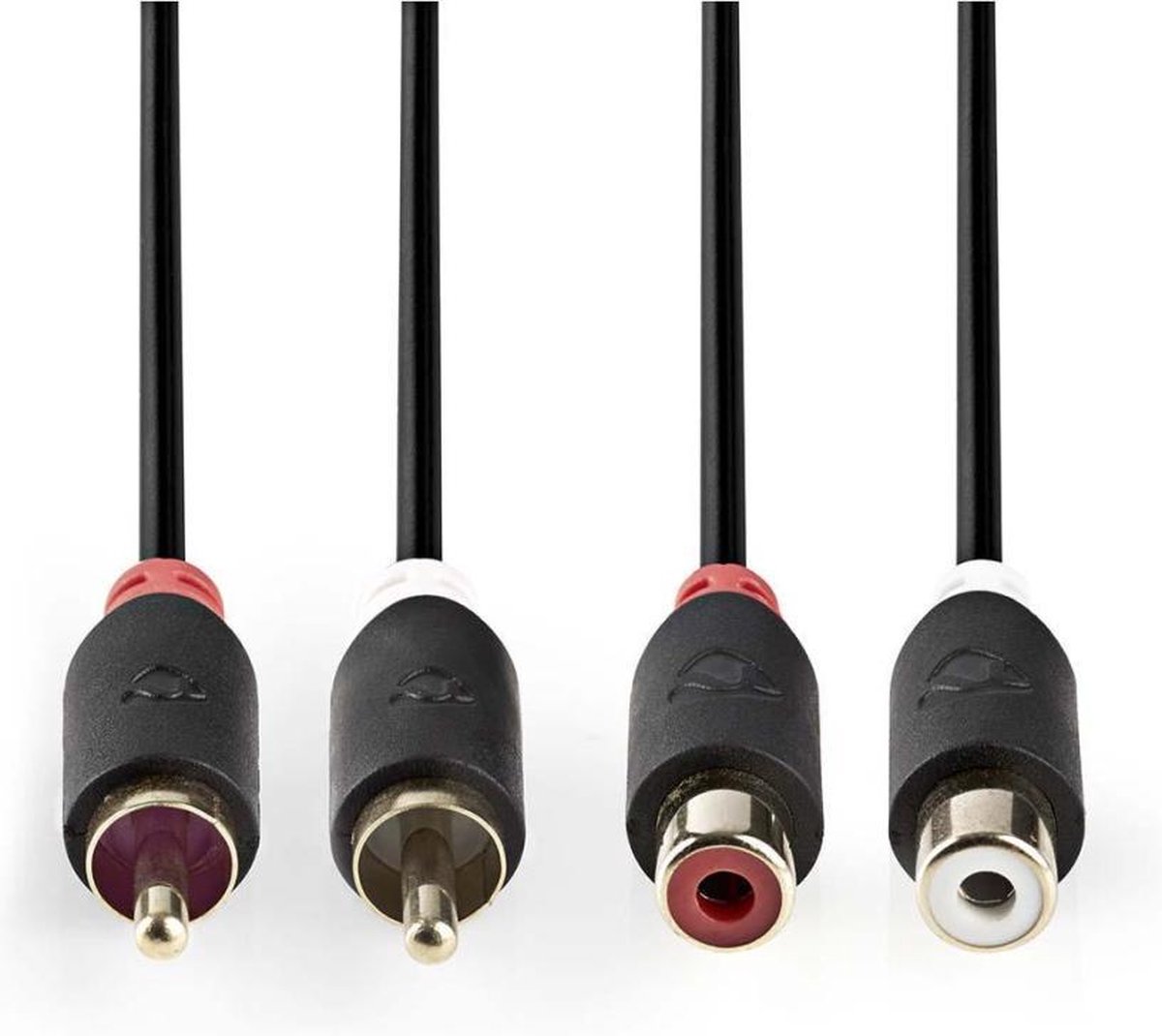 Nedis CABP24205AT20 Stereo Audiokabel 2x Rca Male - 2x Rca Female 2,0 M Antraciet