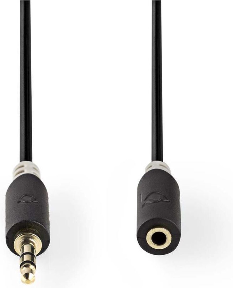 Nedis CABW22050AT20 Stereo Audiokabel 3,5 Mm Male - 3,5 Mm Female 2,0 M Antraciet