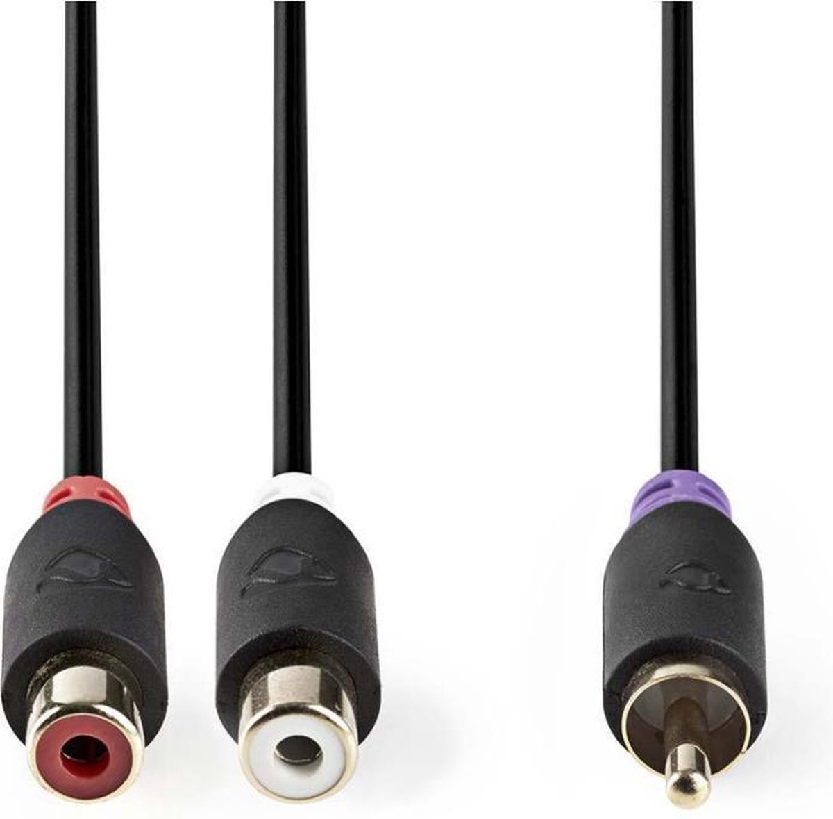 Nedis CABW24010AT02 Subwooferkabel Rca Male - 2x Rca Female 0,2 M Antraciet