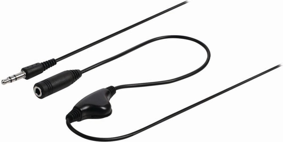 Nedis CAGP22090BK10 Stereo-audiokabel Met Volumeregeling 3,5 Mm Male - 3,5 Mm Female 1,0 M Zwart