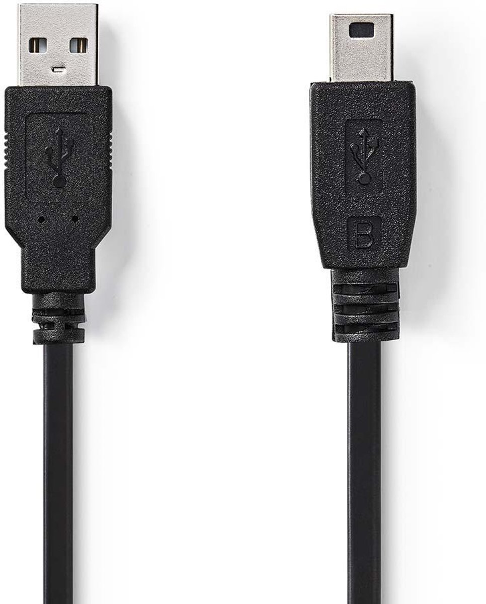 Nedis CCGP60300BK20 USB-kabel 2 m USB A Mini-USB B Zwart