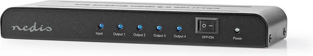 Nedis HDMI splitter 1 naar 4 - versie 2.0 (4K 60Hz HDR)