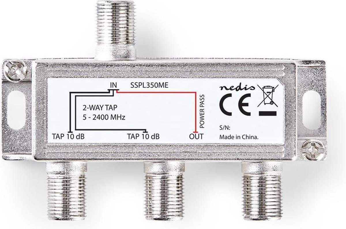 Nedis Satelliet multitap met 2 uitgangen - 10 dB / 5-2400 MHz