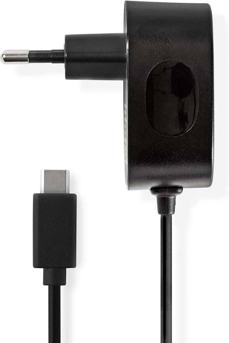 Nedis USB-C thuislader met vaste kabel - 3A / zwart - 1 meter