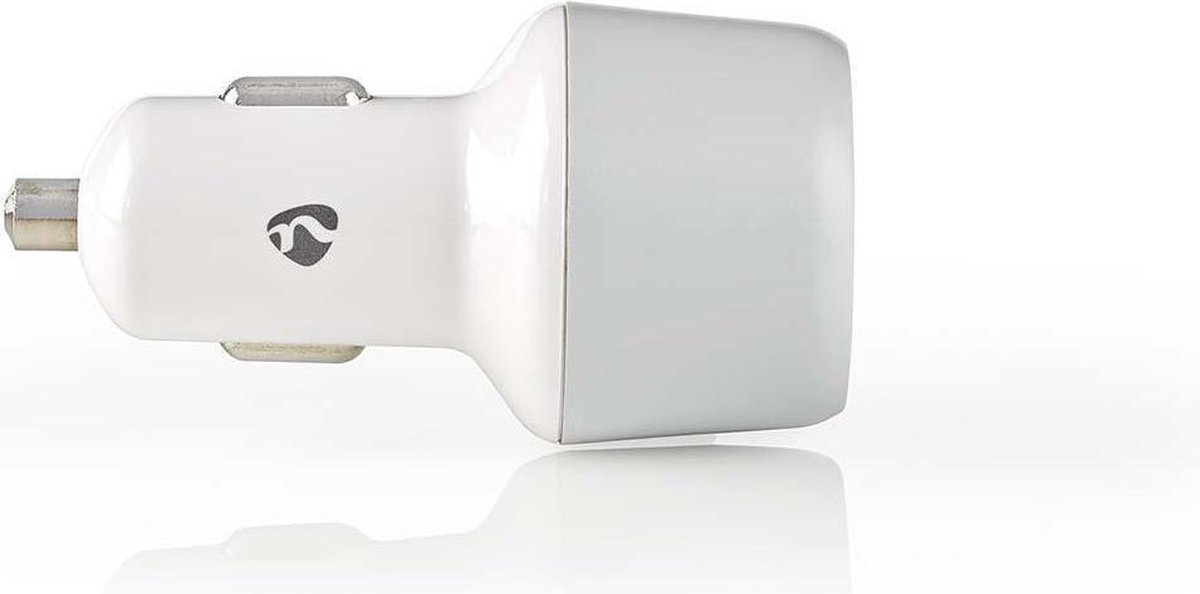 Nedis USB autolader met 2 poorten - Quick Charge 3.0 - 3A / wit/grijs