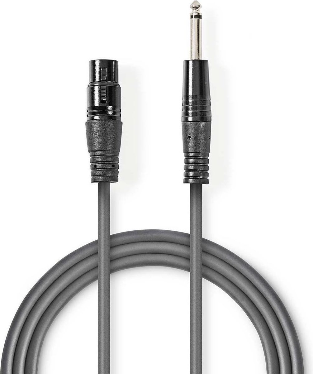 Nedis XLR (v) - 6,35mm Jack mono (m) audiokabel - 1,5 meter