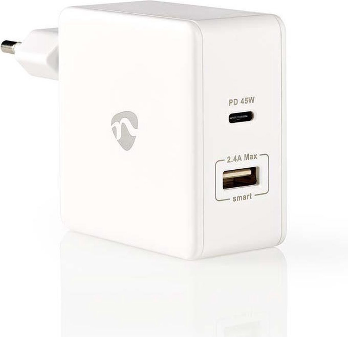 Nedis thuislader met 1 USB-C PD en 1 USB-A poort - 57W / wit