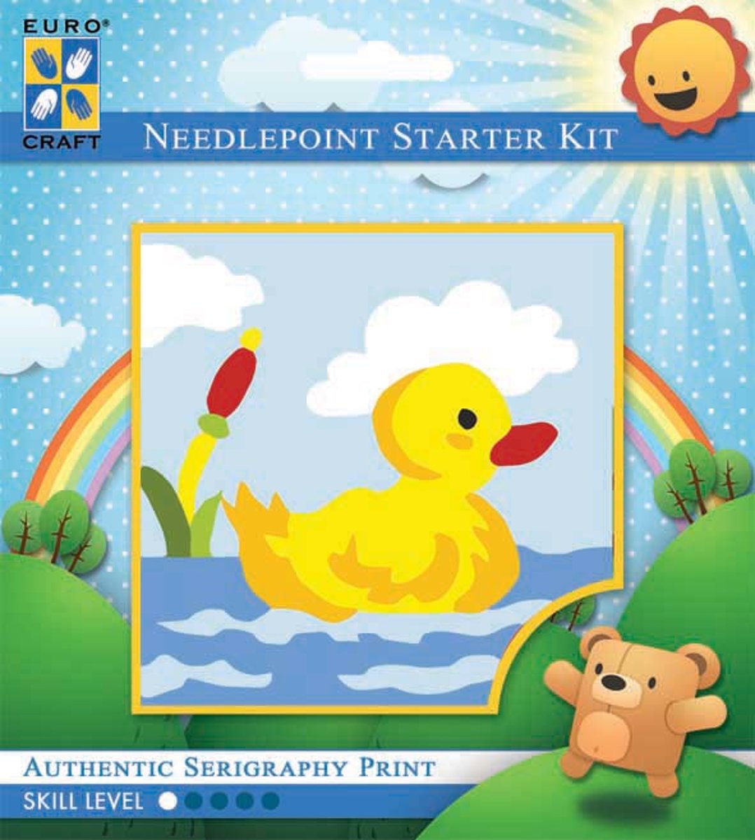 1035K - Eurocraft NEEDLEPOINT KIT 10x10cm Paddling Duck