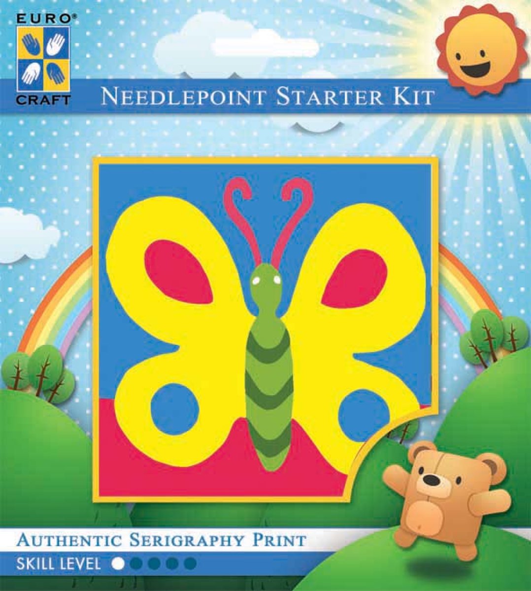 1038K - Eurocraft NEEDLEPOINT KIT 14x18CM Bold Butterfly