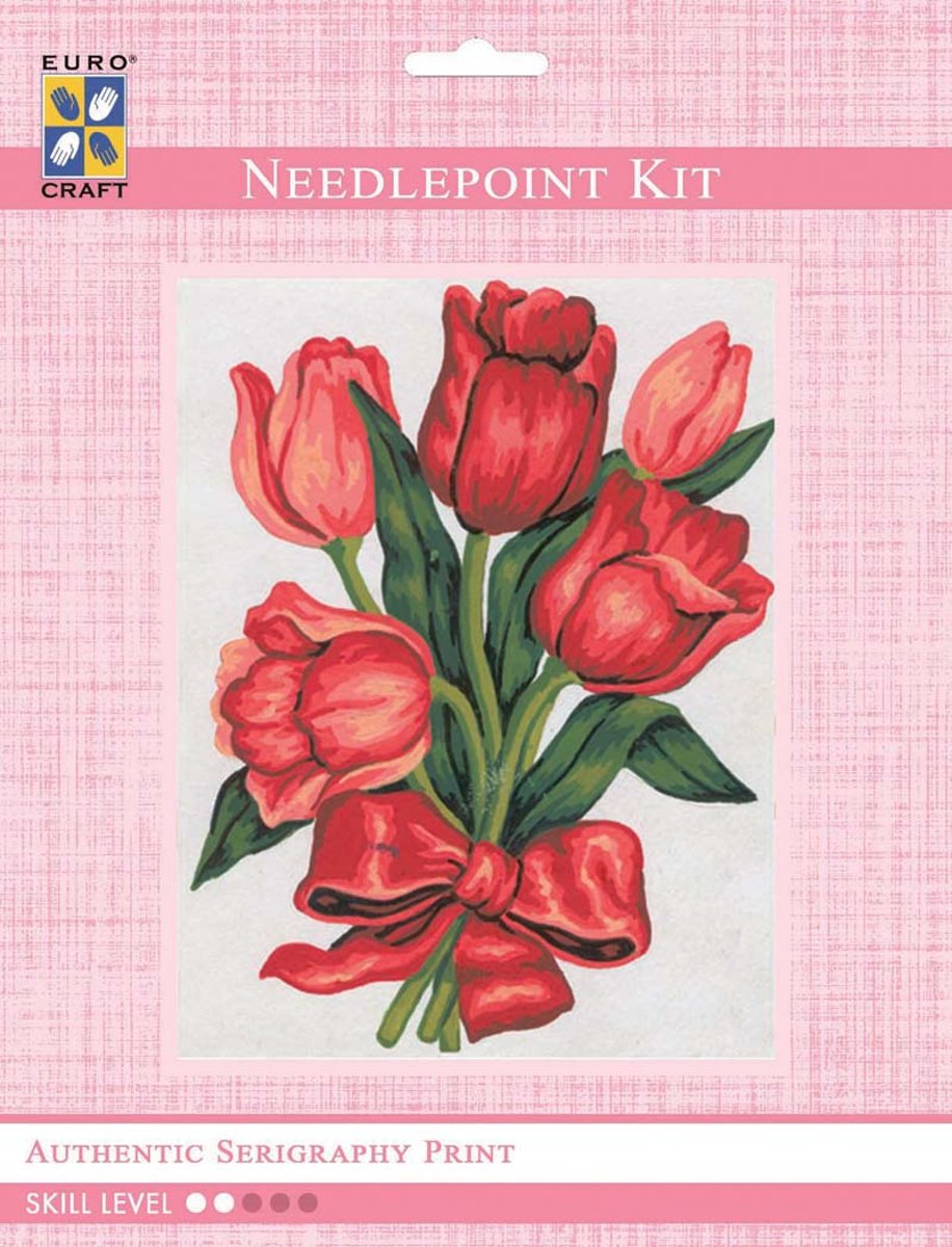 3045K - Eurocraft NEEDLEPOINT KIT 14x18cm Tulips