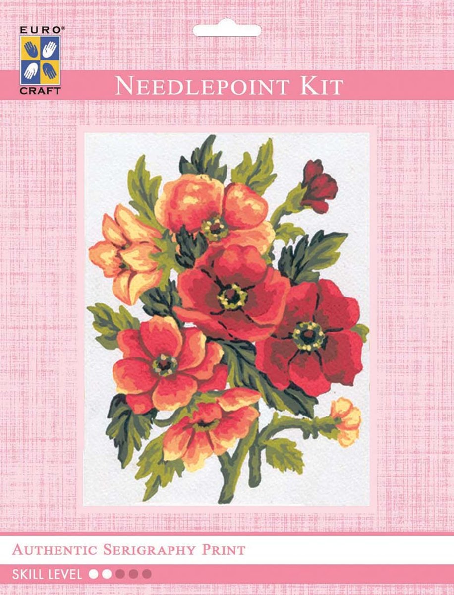 3049K - Eurocraft NEEDLEPOINT KIT 14x18cm Anemones