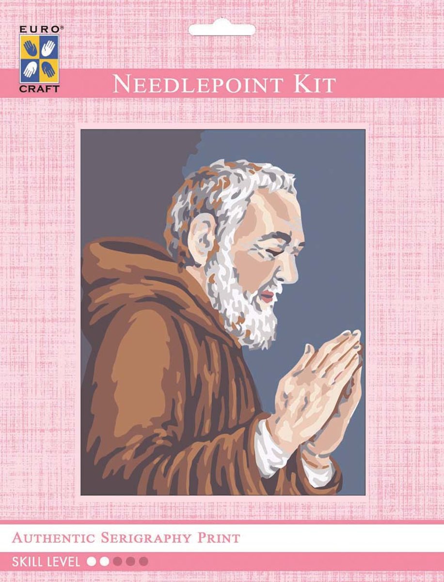 3100K - Eurocraft NEEDLEPOINT KIT 14x18cm Padre Pio Praying