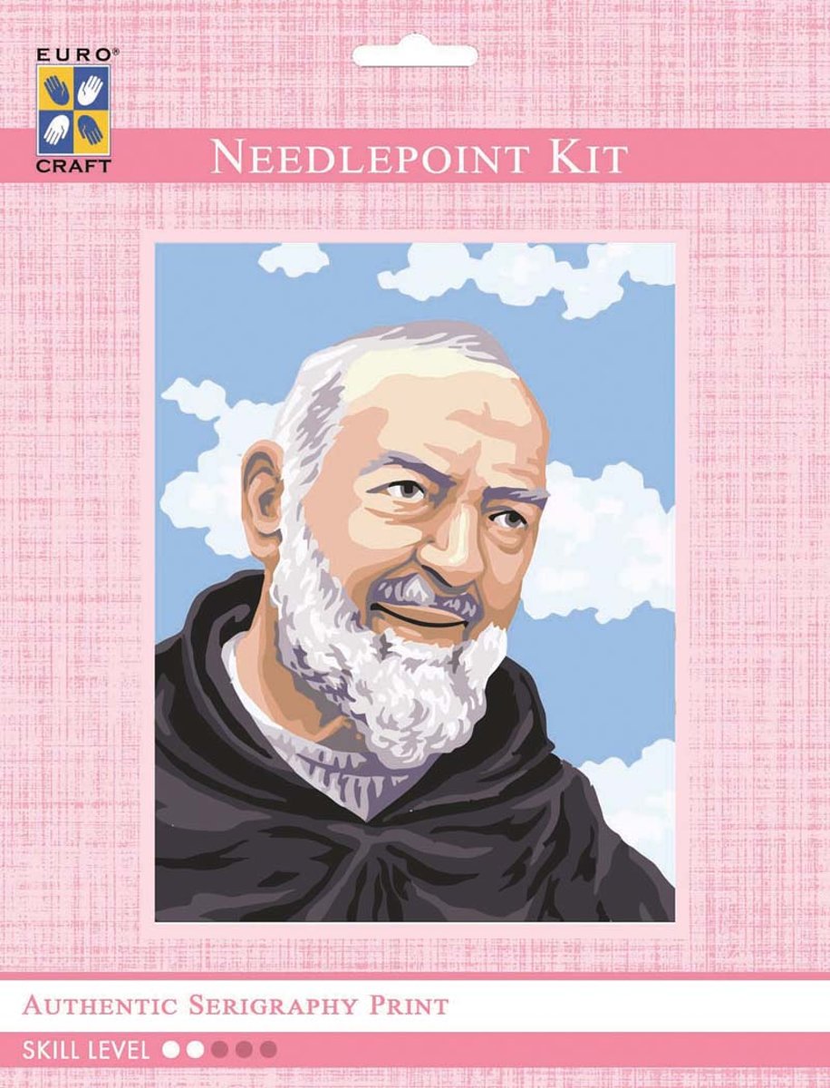 3102K - Eurocraft NEEDLEPOINT KIT 14x18cm Padre Pio Portrait