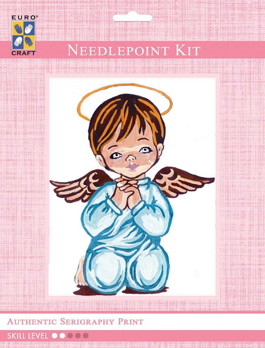 3203K - Eurocraft NEEDLEPOINT KIT 14x18cm Angel Boy Praying