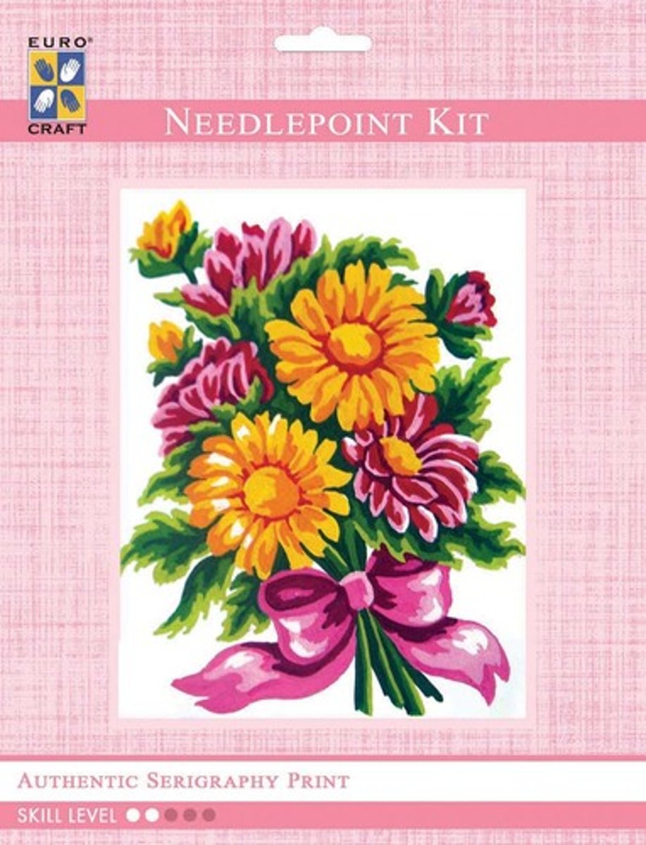 3283K - Eurocraft NEEDLEPOINT KIT 14x18cm Daisy Bouquet