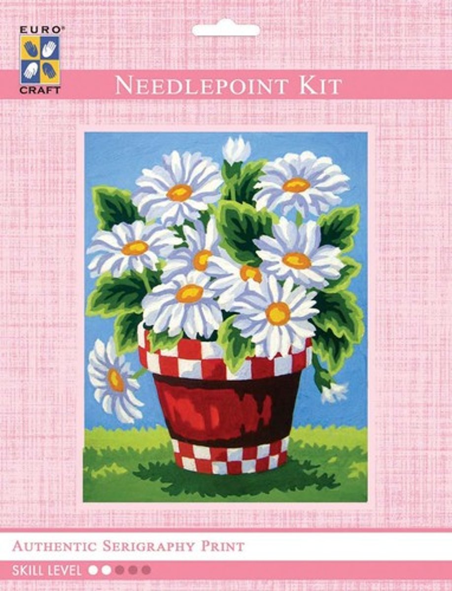 3284K - Eurocraft NEEDLEPOINT KIT 14x18cm White Daisies