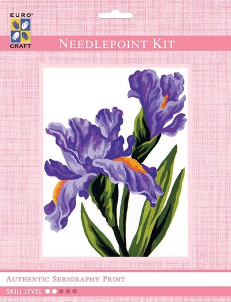 3286K - Eurocraft NEEDLEPOINT KIT 14x18cm Irises