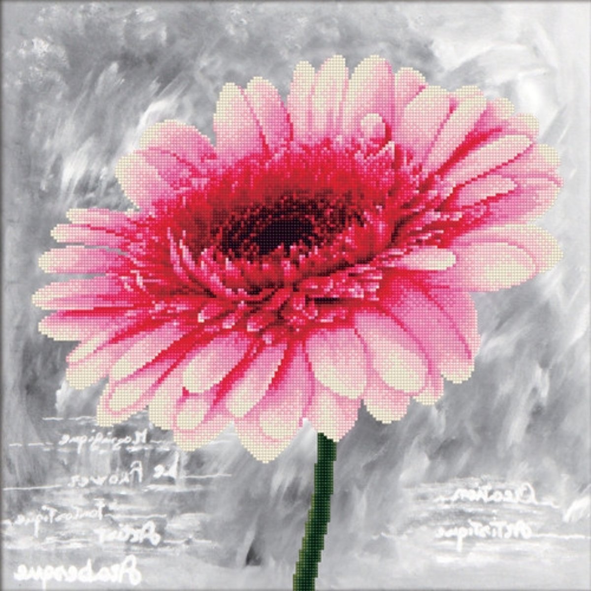 450.018 No-Count Cross Stitch Kits Pink Dahlia 43x4cm