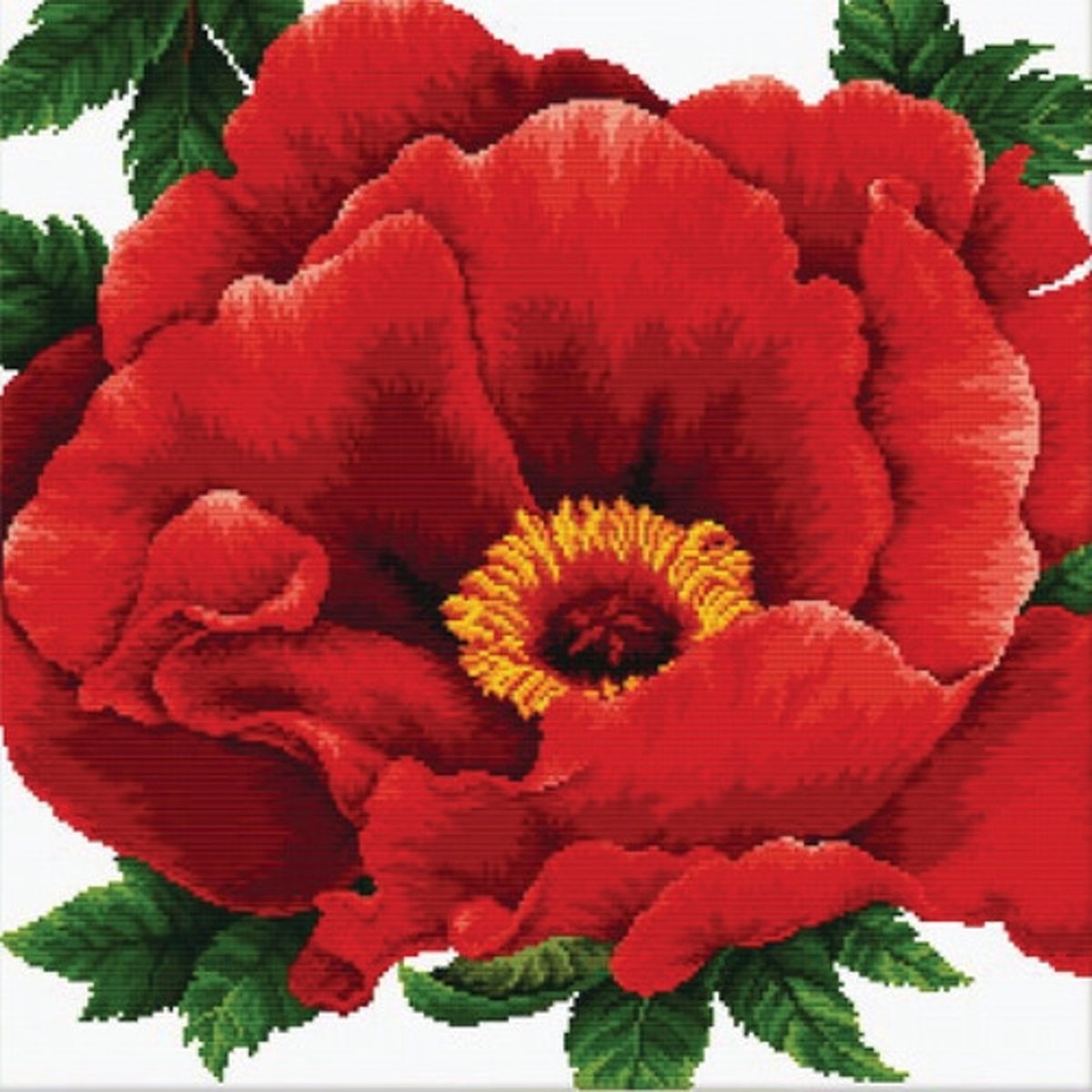 640.083 No-Count Cross Stitch Kits Peony 40x40cm