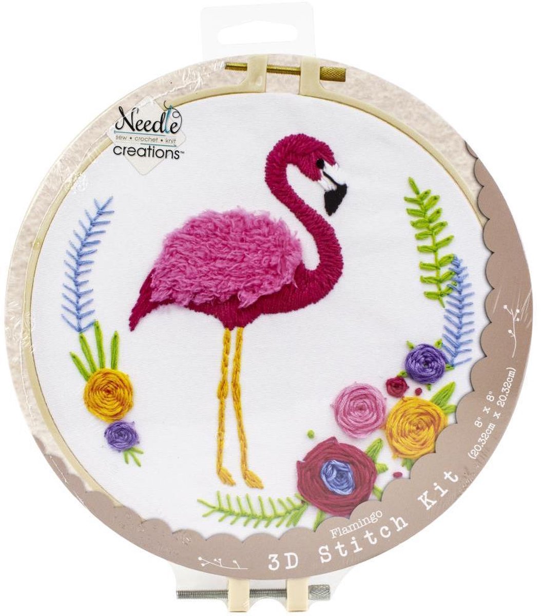 Needle Creations 3D Kruissteekpakket Flamingo 20,3 cm