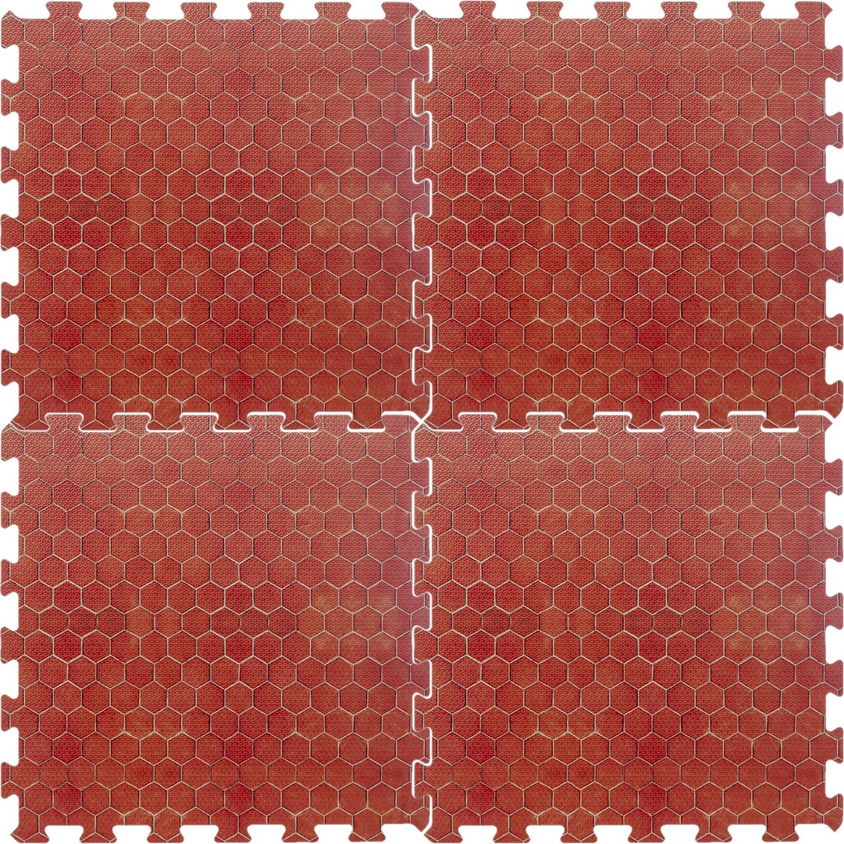 16x stuks Foam puzzelmat zwembadtegels/fitnesstegels terracotta tegeltjes 50 x 50 cm