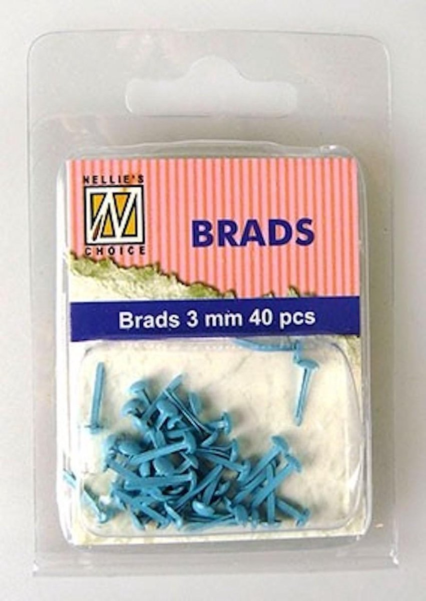 Nellie Snellen Floral Brads 3mm - 40stuks - Baby Blauw