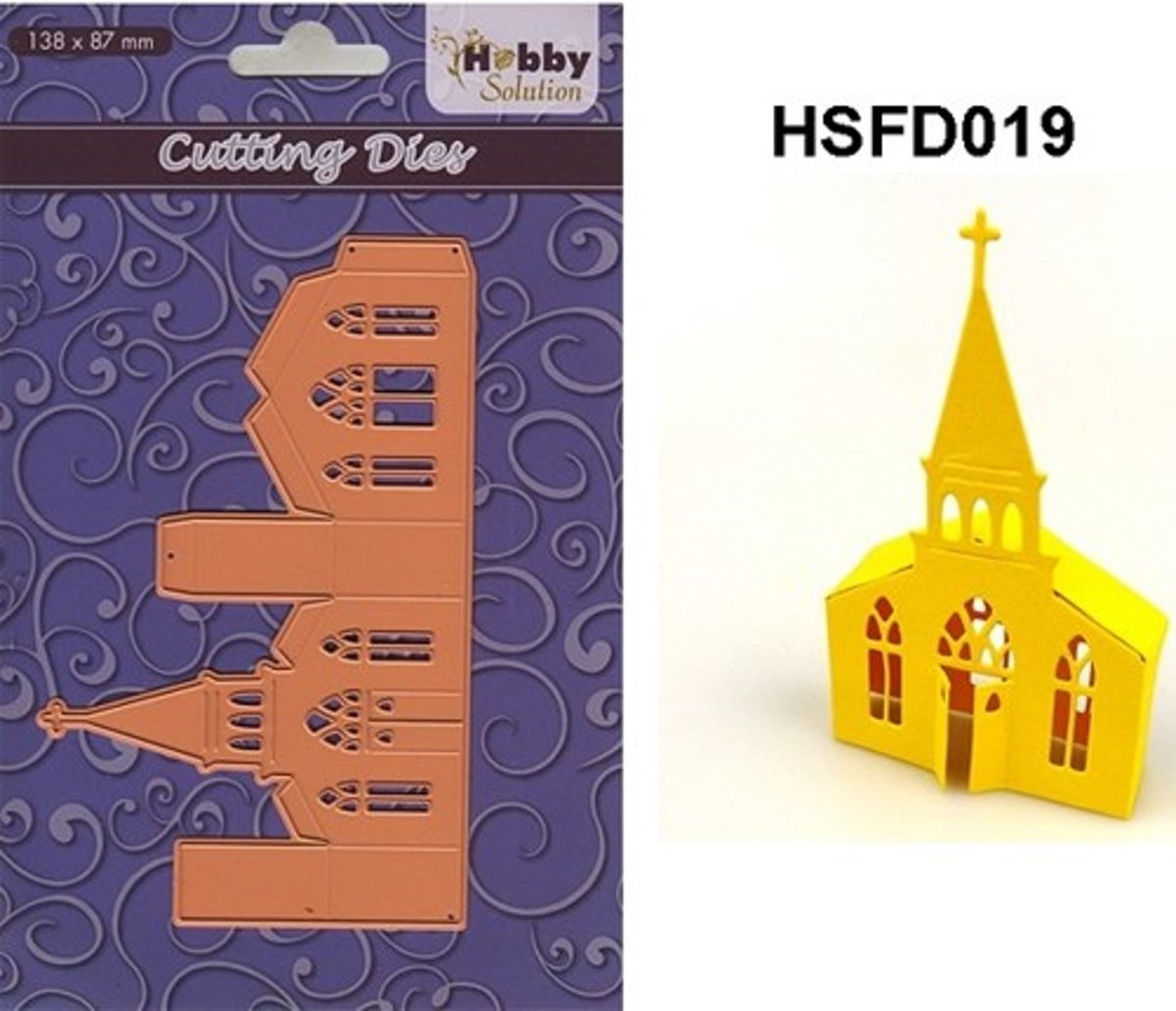 Nellies Choice Hobby solution House Mal kerk 3D HSFD019 138x87mm