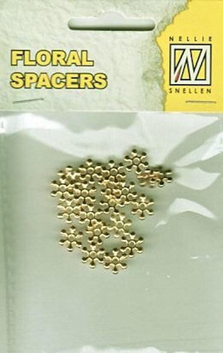 FLP-SP012 Floral Spacers Nellie Snellen - gouden kraal 6 blads bloem 8 mm - 20 stuks kraaltjes goud