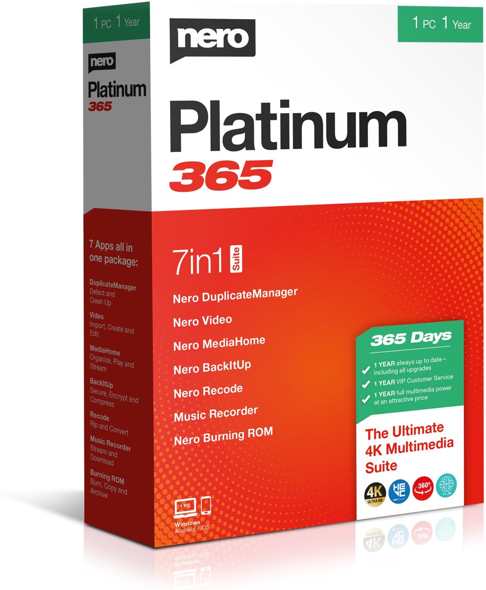 Nero Platinum 365 - 12 maanden/1 gebruiker - EN - PC