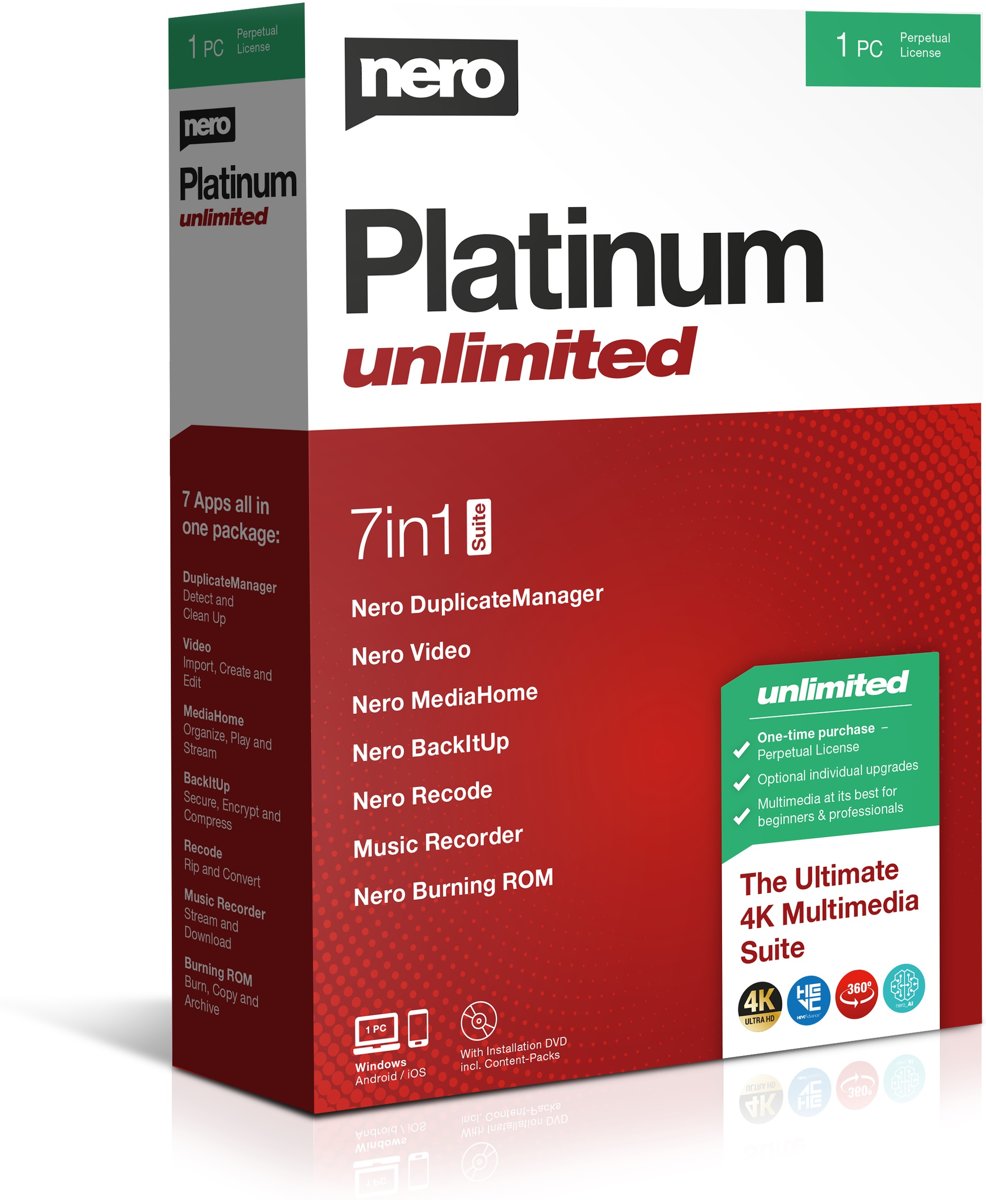 Nero Platinum Unlimited - 1 Apparaat - Meertalig - Windows Download