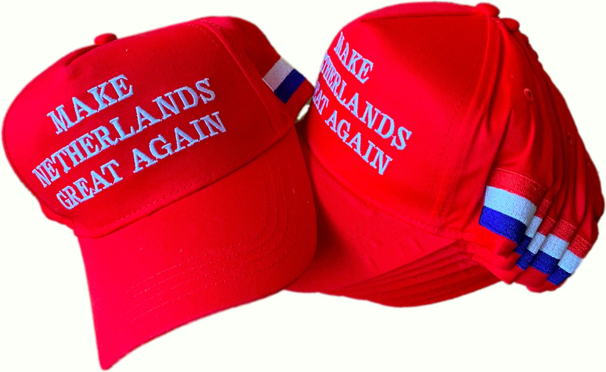 Rode Make Netherlands Great Again Pet 2020 - Trump Pet Nederlands - Verstelbare Baseball Cap in het Rood - Unisex - One Size Fits All - De Pet van Donald Trump in het Nederlands- Rode MNGA Hat