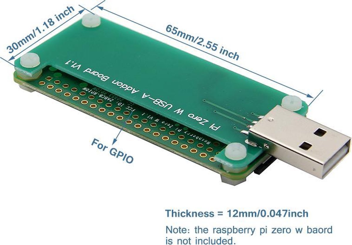 Raspberry Pi Zero W USB-A Addon Board