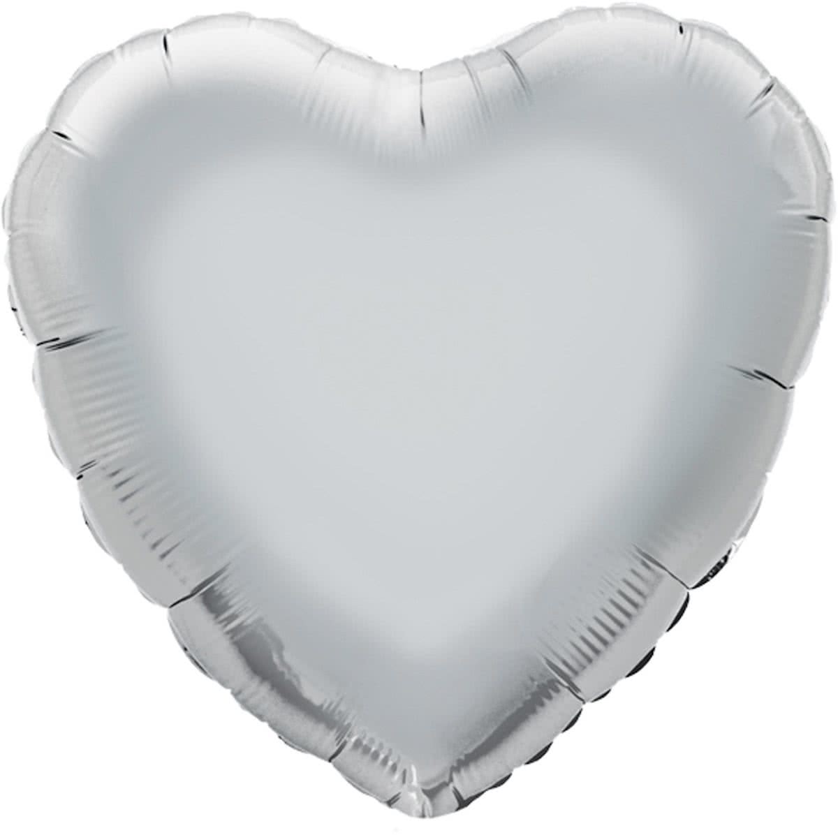 Folie ballon - Hart 45 cm - zilver