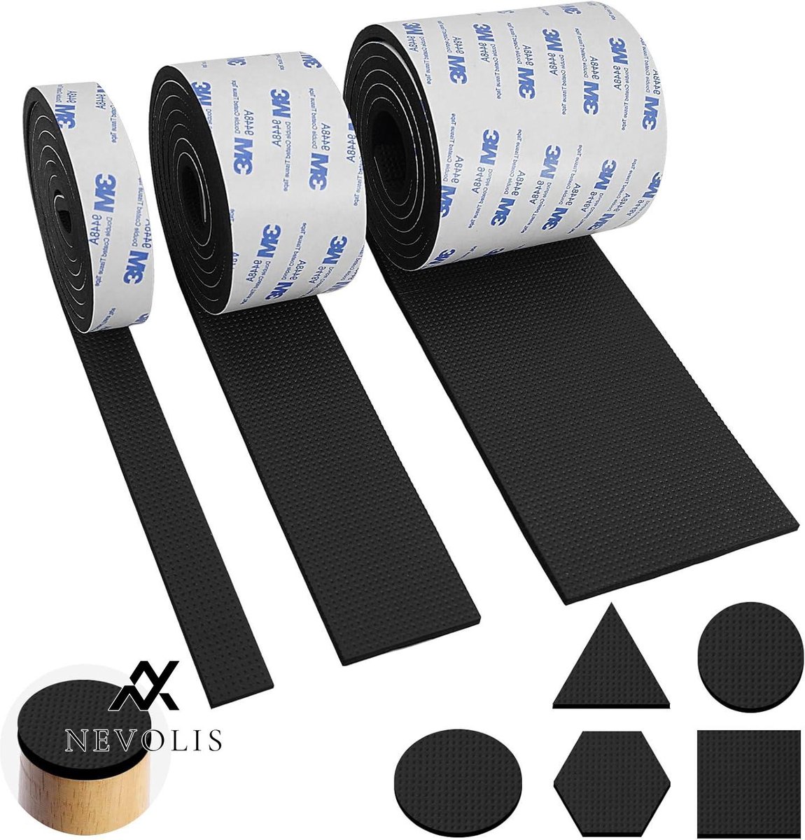   3 Rolls Felt Caps Self Adhesive 5 mm Thick Felt Caps for Chairs 150 cm x 10 cm 150 cm x 5 cm 150 cm x 2 cm Cut Any Shape Felt Adhesive Black Furniture Glides for Chairs .