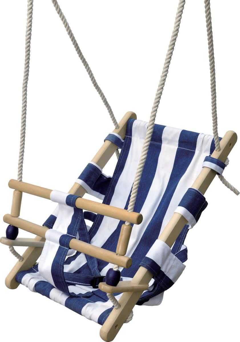 New Classic Toys - Babyschommel - Blauw/Wit