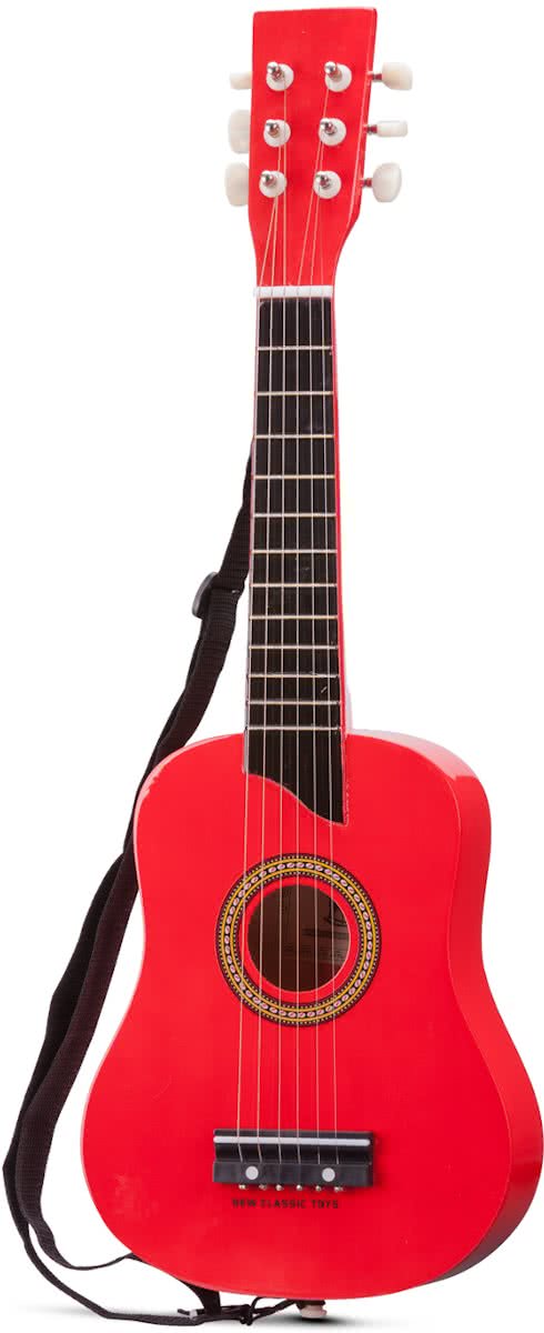 New Classic Toys - Speelgoed Gitaar de Luxe met Draagriem - Rood