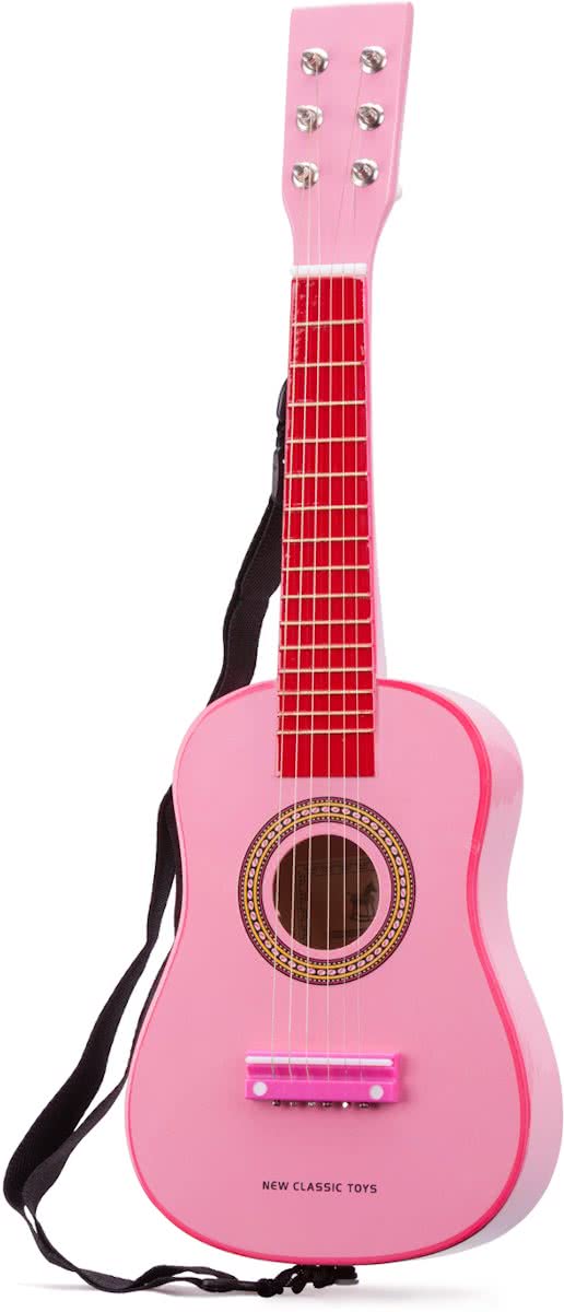 New Classic Toys - Speelgoed Gitaar met Draagriem - Roze